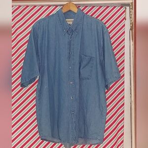 Wilderness Denim Blue Men's Short Sleeve Shirt